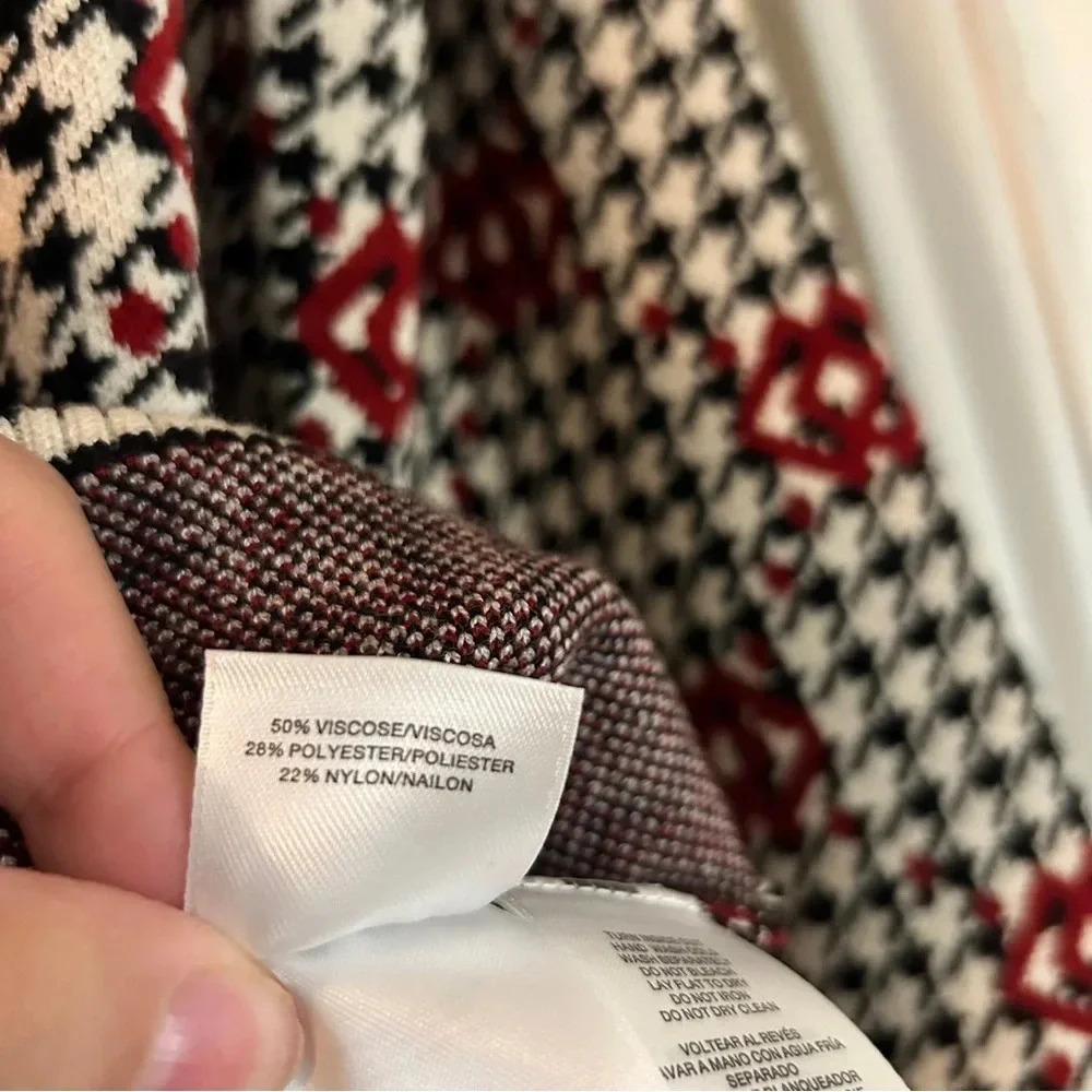NWT - Anne Klein Houndstooth Zip-Up Cardigan - Size Large - Picture 4 of 6